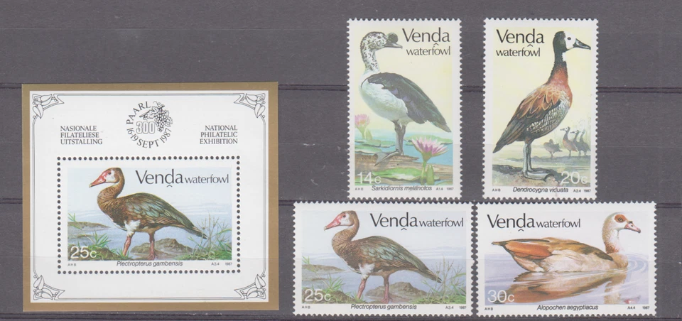 Venda Birds/Waterfowl/Stamps/Souvenir Sheet 1987 SC161-4/163a MNH - Image 1 of 1