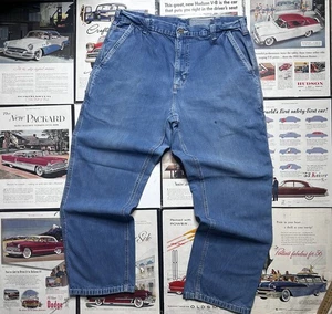 Jeans de trabajo Carhartt 382-83 peto calce para hombre 34x30 azul carpintero denim utilitario - Imagen 1 de 12