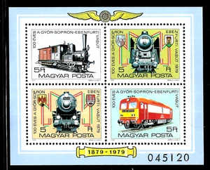 HICK GIRL- MNH. HUNGARY SOUVENIR SHEET SC#2608 1979 RAILROAD SERVICES A1 - Picture 1 of 1