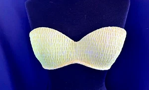 Top de baño Victoria's Secret amarillo neón bandeau calado - talla 32D - Imagen 1 de 3