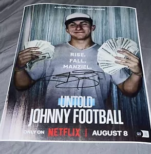 Johnny Manziel Signed 11x14 Untold Netflix Johnny Football A&M Beckett Witnessed - Picture 1 of 1