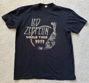 Led Zeppelin World Tour 1971 Reprint 2007 Black T Shirt Size M - Picture 1 of 7