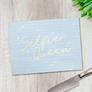 Selfie Queen Glass Large Worktop Saver Chopping Board