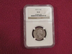 1932 S Washington Quarter NGC VG 8 - Picture 1 of 5