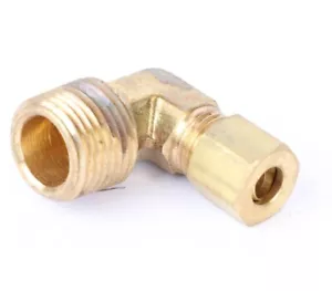 Brass Fairview 90° Elbow Tube Fitting, 1/2" Tube OD x 3/8" Male NPT - Picture 1 of 4
