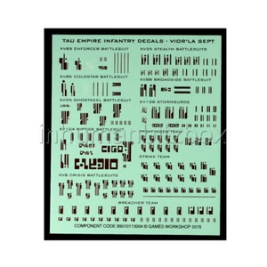 DEC23 DECALCO TRANSFER SHEET TAU WARRIOR 8*10 WARHAMMER 40000 - Picture 1 of 1