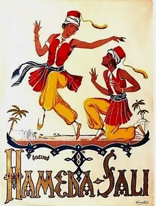 Póster Original Vintage HAMEDA-SALI HERMANAS DANZA ÁRABE c.1920 - Imagen 1 de 1