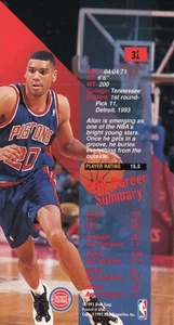 1995-96 Fleer NBA Jam Session Allan Houston #31 Tall Boy PERFECT MINT Cond - Picture 1 of 2