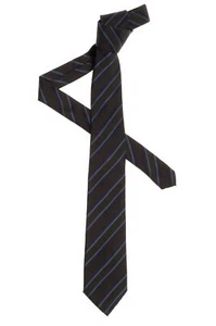 Cravatta Les Copains Grigio scuro 100% Seta - Picture 1 of 2