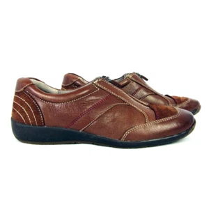 Naturalizer Baldwin Womens Zip Up Brown Leather & Suede Comfort Shoes Size 7.5 - Picture 1 of 9