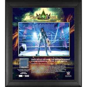 Rhea Ripley WWE Framed 15x 17 2023 Crown Jewel Collage Match Used Canvas /500 - Imagen 1 de 5