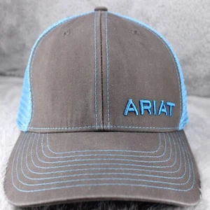 Ariat Hat Cap Adult Gray Blue Snap Back Trucker Western Ranch Ski Snowboard Y2K - Picture 1 of 11