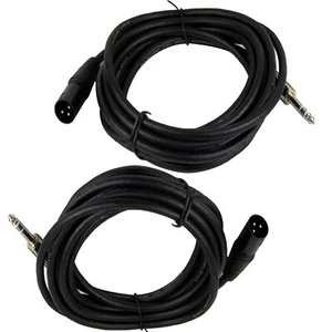 Confezione da 2 cavi 15FT XLR 3 pin maschio a 6,35 mm 1/4" stereo mono schermati - Foto 1 di 13