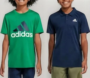 Adidas Boys' Active Shirts, 2 Pack Polo and T-Shirt US Alpha Large Regula NWT - Picture 1 of 5