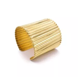 Puño de metal esclavo egipcio oro ancho tubo de guantelete étnico tubo ancho pulsera - Imagen 1 de 2