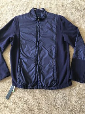 Perry Ellis Jacket Zip Up Lightweight Blue Size L NWT 44” Mixed Textures - Image 1 of 4