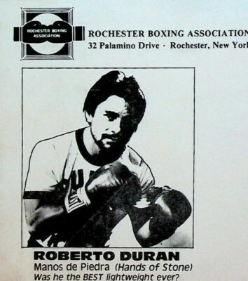 Roberto Duran Boxer Cover 1988 Rochester NY Boxing Association  - Image 1 of 2
