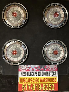 1962 63Chevrolet Impala Chevy11-14” original hubcaps set 4 Convertible Nice Used - Picture 1 of 10