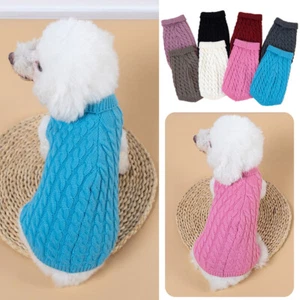 Puppy Dog Jumper Winter Warm Knitted Sweater Pet Clothes Small Dogs Coat Thermal - Picture 1 of 27