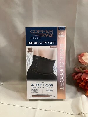Copper Fit Elite Back Brace Support Air Breathable Adjustable Lightweight - Image 1 of 2