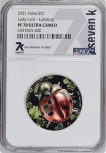 7K Metals 2021 Lady Luck Ladybug NGC PF70 Ultra Cameo Republic Palau Mint 2021! - Picture 1 of 3