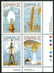 Canada sc#1209a Science and Technology - 3, LR Imprint Block, Mint-NH - Picture 1 of 2