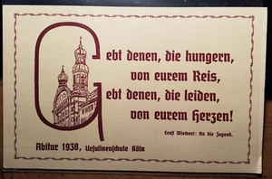 Köln - Ursulinenschule - Abitur 1938 / Karte - Studentika - Picture 1 of 1