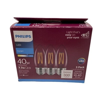 Philips 40W Equivalent Daylight B11 Medium Clear LED Decorative Light Bulb - Image 1 of 4