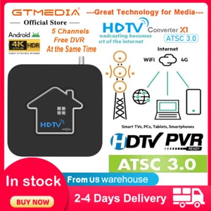 OTA 4K UHD ATSC 3.0 Converter Digital TV Tuner Free DRM DVR Smart Android TV Box - Picture 1 of 21
