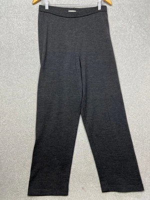 Calça feminina de malha de lã tweeds tamanho P cinza conforto simples relaxado - Imagem 1 de 4