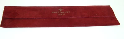 PATEK PHILIPPE SUEDE WATCH TRAVEL POUCH from SERVICE MINT in MAROON 9.75" LONG - Image 1 of 3