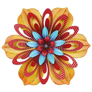 YEAHOME Metal Flower Wall Decor 11 inch Wall Art Decorations Rustic Home Deco... - Picture 1 of 7