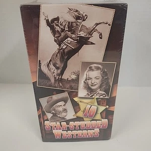 VHS Box Set - 10 STAR STUDDED WESTERNS - 3 TAPES - New Sealed - Roy Rogers - Picture 1 of 8