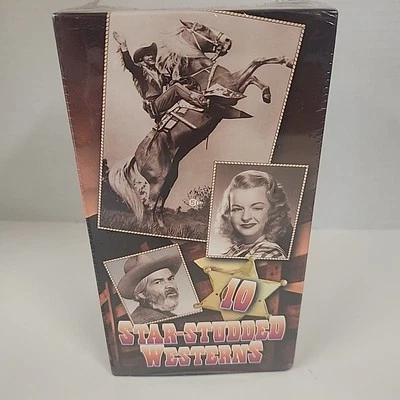 VHS Box Set - 10 STAR STUDDED WESTERNS - 3 TAPES - New Sealed - Roy Rogers  - Image 1 of 4