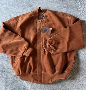 Chaqueta de Colección Alta Moda Italia Gamuza Sintética Chaqueta de Bombardero XL NUEVA CON ETIQUETAS Ecológica - Imagen 1 de 8