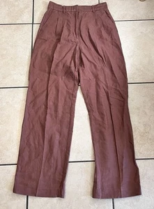 Aritzia Wilfred Women's Sz 8 Workwear Pleated Pants Wide Leg Tencel Linen Blend - Picture 1 of 9