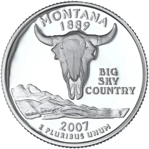 2007 S Silver Proof Montana State Quarter 90% Silver - Picture 1 of 2