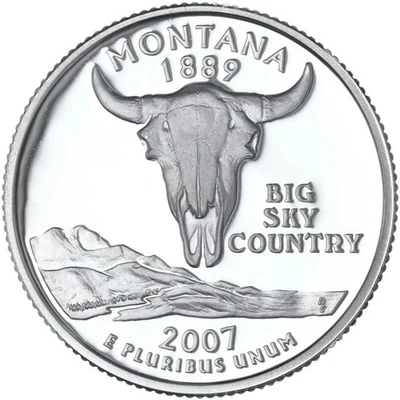 2007 S Silver Proof Montana State Quarter 90% Silver - Image 1 of 2