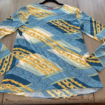 NUEVO CON ETIQUETAS Camisa de Ciclismo Terry Precision Soleil Azul Amarillo Cadenas Para Mujer Talla XXL TDF21 Foto 1 de 4