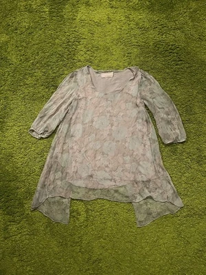 Blusa túnica gris Romeo Gigli 100 % seda vanguardista talla M Foto 1 de 4
