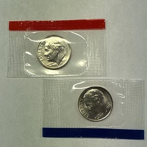 1992 P&D Roosevelt Dimes from Mint Set in Mint Cello with Free Shipping - Picture 1 of 2