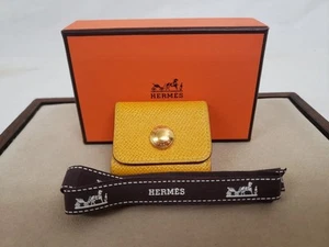 HERMES Arajiv Memo Cubierta Amarillo Cuero Epsom Post-it Estuche Adhesivo Porta Billetes - Imagen 1 de 9