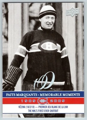 GEORGES VEZINA 2008-09 UPPER DECK MONTREAL CANADIENS CENTENNIAL NO 287     28343 - Image 1 of 2