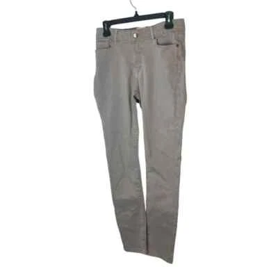 Ellen Tracy 牛仔精制棕褐色中腰紧身牛仔裤 10 码全新 — 第 1/4 张图片