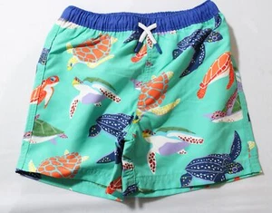 Mini Boden Boys Turtle Tie Waist Swim Shorts AC2 Aquamarine Blue Size 5-6 NWT - Picture 1 of 3