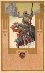 Austria Soldier on Horseback Tom Waghorn Artist Postcard - Picture 1 of 2