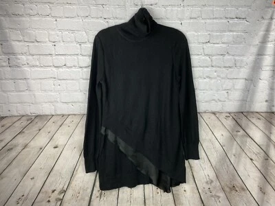 Suéter asimétrico cuello alto mezcla lana negro Soft Surroundings talla pequeña Foto 1 de 4