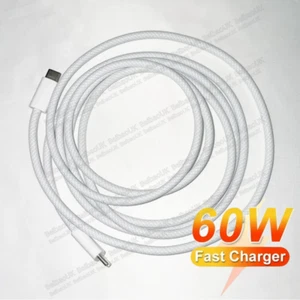 USB C to Type C PD 60W Braided Cable Data Fast Charger For Samsung iPhone 15 16 - Picture 1 of 10
