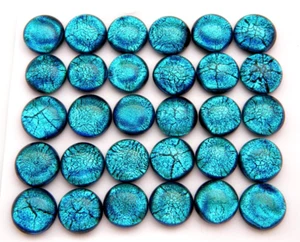 Lot 30 pcs round gorgeous DICHROIC earrings bracelet FUSED GLASS (F13) CABOCHON - Picture 1 of 4