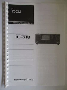 ICOM IC-718 BEDIENUNGSANLEITUNG DEUTSCH / GERMAN ORIGINAL OPERATING MANUAL - Zdjęcie 1 z 1